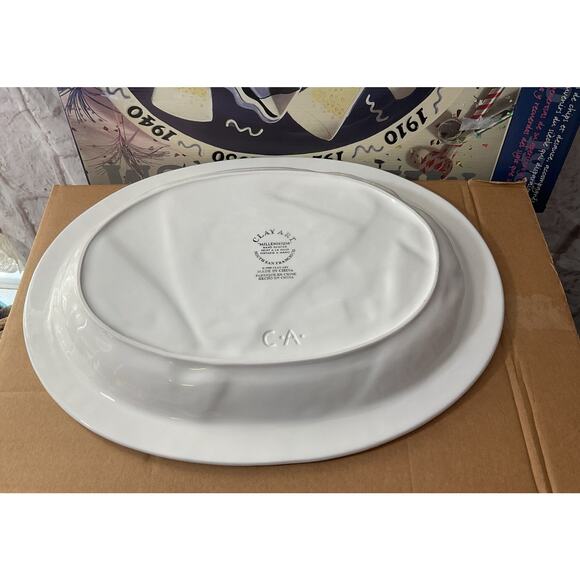 1998 Vintage Ceramic 2000 CHIP & DIP Millennium Party Tray& Bowl, Clay Art NIB - Picture 6 of 10